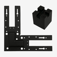 Linking Bracket for Office Lamp – L Shape 90° Connector – Black Metal