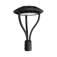 LED Post Top Light - 75W/100W/150W Selectable, 3000K/4000K/5000K CCT, AC100-277V, Black T5 3" Mount, Frosted Glass Cover, Outdoor Waterproof Fixture, Compatible with Photocell, 5-Year Warranty for Street, Yard, Garden