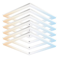 2x2 LED Panel Light – Edge-Lit Frame, 5CCT Selectable 3000K-6500K, 20W/30W/40W, 2600-5200LM, 0-10V Dimmable Drop Ceiling Lights, ETL Listed (6 Pack)