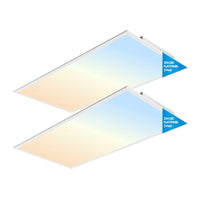 2x4 LED Flat Panel Troffer Lights, 5CCT 3000K-6500K, 30W-72W Dimmable, 3750-9000Lumens, Recessed Drop Ceiling Light Fixture for Office, ETL DLC, 120-277V