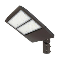 300W LED Parking Lot Light, 1000W Metal Halide Equivalent, 40,500 Lumens, 5000K Cool White, Type III-M Distribution, Dimmable 1-10V, IP65 Waterproof, Bronze Housing, Optional Photocell, DLC 5.1 Premium, 120-277V, 5-Year Warranty