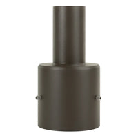 4" Round Pole Mount Tenon Reducer, Fits 2-3/8" Slip Fitter Lights, Heavy-Duty Steel, Dark Bronze Finish