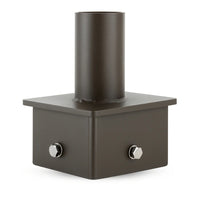 5" Square Pole Mount Tenon Adapter, Fits 2-3/8" Slip Fitter Lights, Heavy-Duty Steel, Dark Bronze Finish