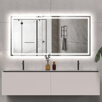 Bathroom Mirror with LED Light, 72x36 Inch Front & Backlit Vanity Mirror, Wall Mounted Anti-Fog, Dimmable LED Makeup Mirror, IP54, 3K-6K Warm/Natural/Daylight, Tempered Glass (Horizontal/Vertical), UL