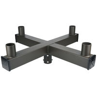 90 Degrees Bullhorn Tenon with 4 Arms Adapter, Mouting for 4 Light fixtures with Round Pole, Brown Color, Mouting Bracket LED Parking lot Lights, Outdoor LED Shoebox Pole Lights