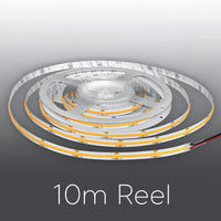 24VDC 10M Accent Series Dotless Strip Lights – 24V COB LED Strip 32ft, 528 LEDs/m, Dimmable, Dot-Free Indoor Tape for Cabinets, Shelves, Rooms & Accent Lighting – ETL, IP20