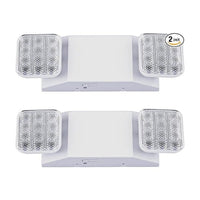 Indoor Emergency Lights with Battery Backup (90 Minutes), 2 Adjustable LED Heads, Wall Mount, Hardwired, Test Switch, Charge Indicator, 120-277V, Fire Resistant (UL 94V-0)