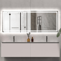 Bathroom Mirror with LED Light, 84x32 Inch Front & Backlit Vanity Mirror, Wall Mounted Anti-Fog, Dimmable LED Makeup Mirror, IP54, 3K-6K Warm/Natural/Daylight, Tempered Glass (Horizontal/Vertical), UL