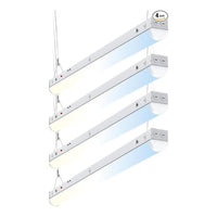 LED Shop Light, 4ft with Motion Sensor, Lighting Fixtures, Emergency Battery Backup, Adjustable 20W-50W, 6500LM, 5 Colors 3000K-6500K, ETL Linkable Ceiling Light