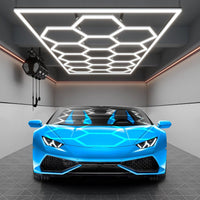Hexagon Garage Light Higher Brightness 720W 93600 Lumens Hexagon Led Garage Light 6500K, 15 Hex Grid for Garage Shop, Basement, Car Detailing Shop with Mounting Clip, DIY Hexagon Garage Lighting