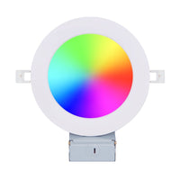Smart Recessed Lighting 6 Inch – 12W RGB LED Downlights with Junction Box, 1080 Lumen, Canless Wafer Ceiling Lights, Work with Alexa, Music Sync, DIY Scenes, Timer, 23 Modes