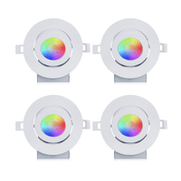 4 Inch LED Gimbal Recessed Lighting, Slim Smart Wi-Fi RGBW (2700K–6500K), 9W Dimmable with Junction Box, Alexa & Google Compatible, ETL Listed – 4 Pack