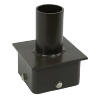 Tenon Adapter for 6" Square Pole, Fits 2-3/8" Slip Fitter Lights, Heavy-Duty Steel Mounting Bracket for Shoebox and Flood Lights, Dark Bronze Finish
