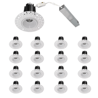 1 Inch 7W Round LED Trimless Downlight with Junction Box, 600 Lumens, 2700K/3000K/3500K/4000K/5000K Selectable, AC120V TRIAC/ELV dimmers, White Trim, IC Rated, CRI 90+ Wet Location ETL Listed
